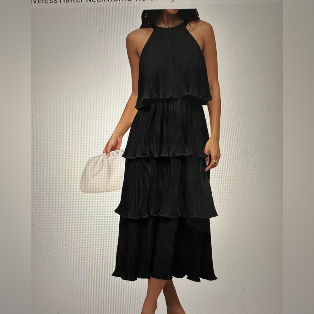 Women’s Summer Boho Evening / Party Dress, Size Large (12-14), Black , NWT